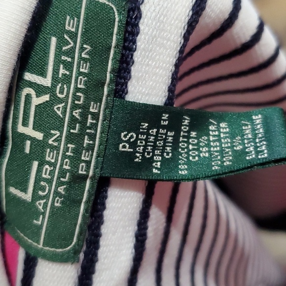 Lauren Ralph Lauren active full zip striped navy white jacket - Picture 6 of 6